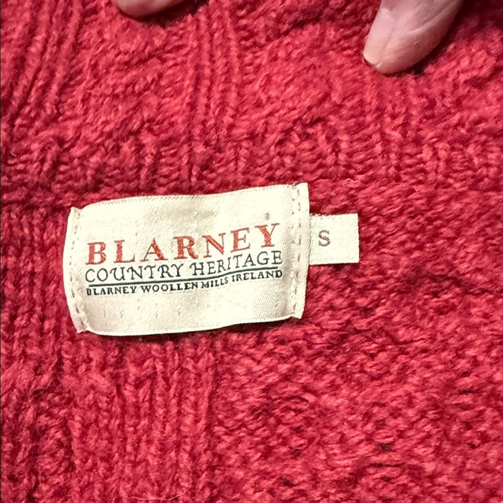 Blarney Country Heritage | Irish Woollen Mills Red Wool Wrap Sweater Size XS/S - Picture 9 of 11